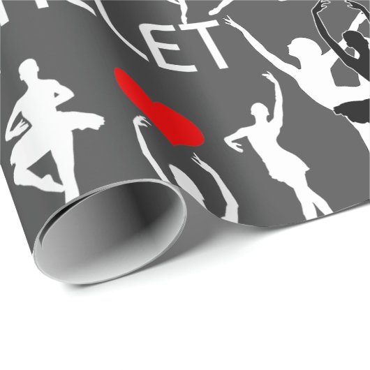 私はバレエのパターンが大好きだ。白バレエダンサー ラッピングペーパー (ロールコーナー)