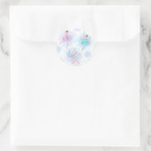 私はバレエをテーマにした誕生日ブルーピンクバレリーナが大好き ラウンドシール (バッグ)