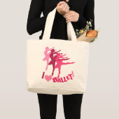 私はバレエを愛します ラージトートバッグ (正面(商品))