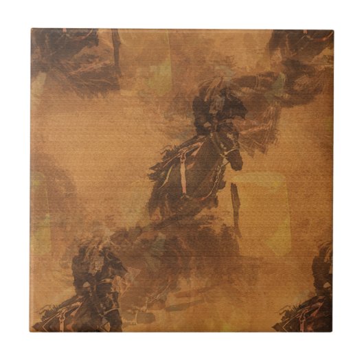 私はバレルレースに住んでいる – ロデオイベントスクエア タイル (正面)