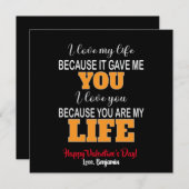 私はバレンタインだから私の与え人生を愛している サンキューカード (正面/裏面)