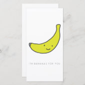 私はバレンタインのカードのためのバナナ サンキューカード (正面/裏面)