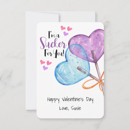 私はバレンタインのカードを吸う人だ 招待状 (正面)