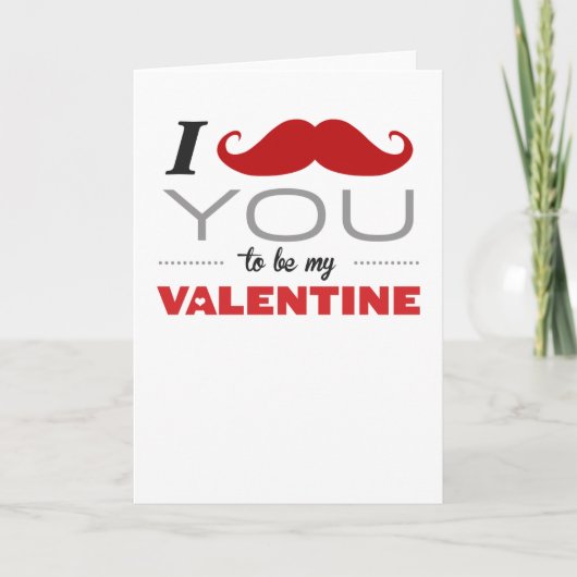 私はバレンタインのグリーティングカードとして君を髭にする シーズンカード (正面)
