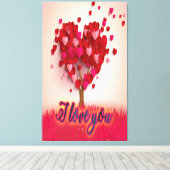 私はバレンタインの幸せな君が大好き キャンバスプリント (インサイチュ (ウッドフロア))
