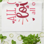 私はバレンタインの愛のすべてを愛している キッチンタオル (折り畳み)