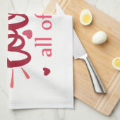 私はバレンタインの愛のすべてを愛している キッチンタオル (四つ折り)