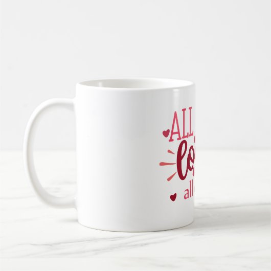 私はバレンタインの愛のすべてを愛している コーヒーマグカップ (左)