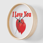 私はバレンタインの時計、あなたを愛している 壁時計 (傾斜)
