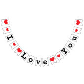私はバレンタインの結婚式の装飾愛します バンティングフラッグ (全)