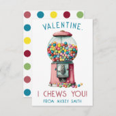 私はバレンタインを噛む！グンボール機械バレンタイン 招待状 (正面/裏面)