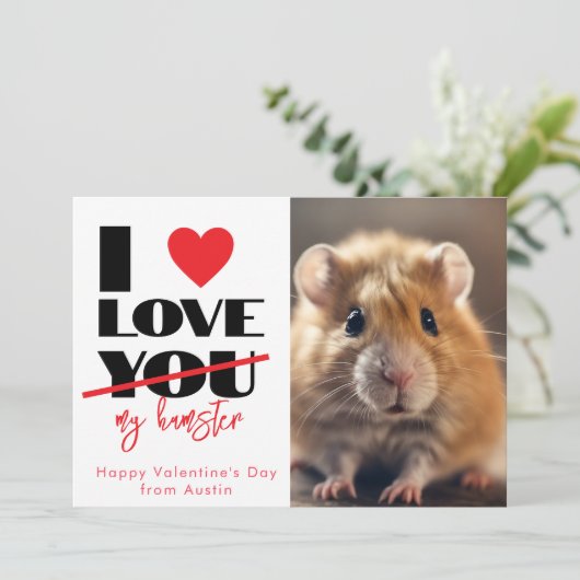 私はバレンタインデーおもしろいの私のハムスターを愛している シーズンカード (スタンド正面)