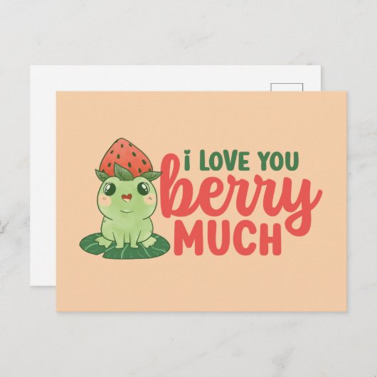 私はバレンタインデーおもしろいを愛するベリー ポストカード (正面/裏面)