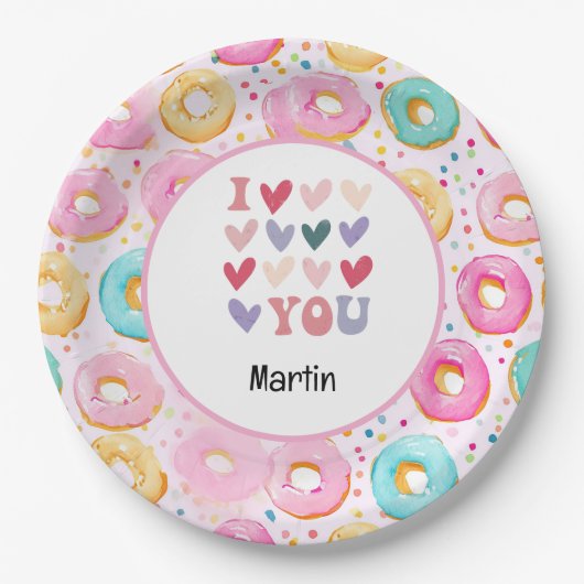 私はバレンタインデーのためにあなたを愛している ペーパープレート (正面)