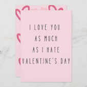 私はバレンタインデーのカードが嫌いだと同じくらい、あなたを愛している サンキューカード (正面/裏面)