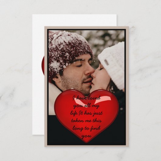 私はバレンタインデーの人生であなたを愛してきた サンキューカード (正面/裏面)