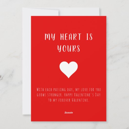 私はバレンタインデーをとても嬉しく思う シーズンカード (裏面)