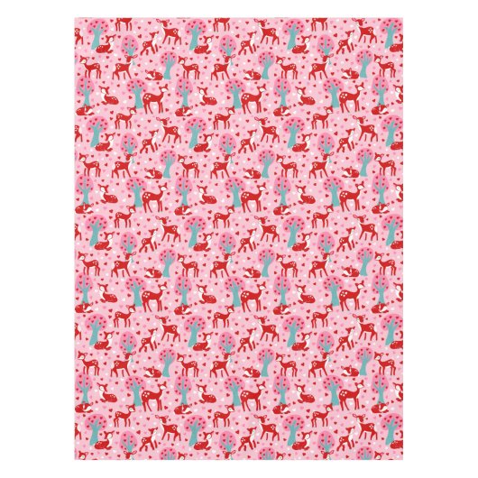 私はバレンタインデーを愛パターン（の模様が）あるす テーブルクロス (正面)