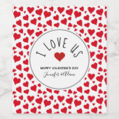 私はバレンタインデー赤いハート パーソナライズされた ワインラベル (シングルラベル)