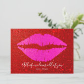 私はバレンタインピンクリップレッドグリッター シーズンカード (スタンド正面)