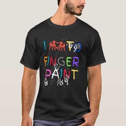 私はバレンタ絵を描ンでおもしろいす指が好き Tシャツ (正面)