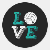 私はバレーボールのスポーツチームの選手とコーチが大好き ラウンドシール (正面)