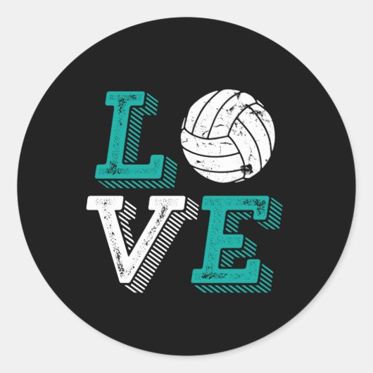 私はバレーボールのスポーツチームの選手とコーチが大好き ラウンドシール (正面)
