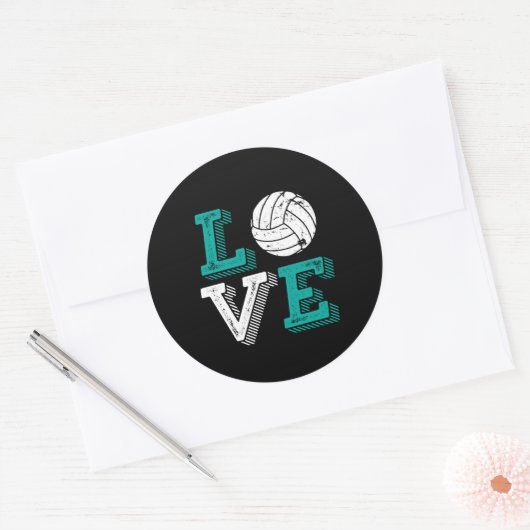 私はバレーボールのスポーツチームの選手とコーチが大好き ラウンドシール (封筒)