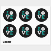 私はバレーボールのスポーツチームの選手とコーチが大好き ラウンドシール (シート)