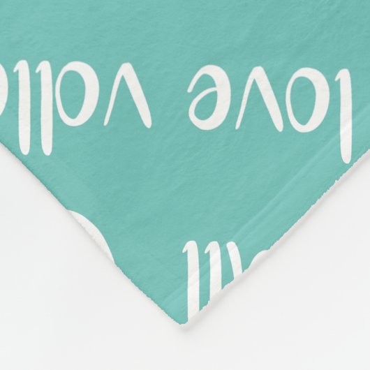 私はバレーボールのタイポグラフィパターン任意の色が大好き フリースブランケット (角)