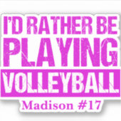 私はバレーボールのノート遊パソコンにカスタムなりたい シール (正面)