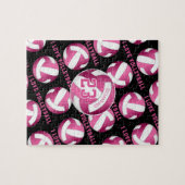 私はバレーボールの明るいピンクの女の子が大好きパーソナライズされた ジグソーパズル (横)