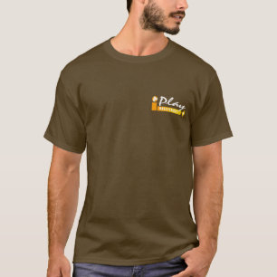 私はバレーボールの黄色い太陽のブラウンのティーを遊びます Tシャツ