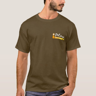 私はバレーボールの黄色い太陽のブラウンのティーを遊びます Tシャツ