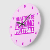 私はバレーボールをしたい遊と思う ラージ壁時計 (傾斜)