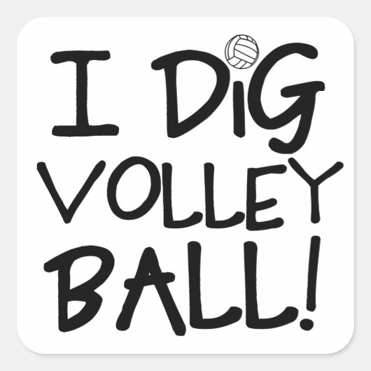 私はバレーボールを掘る スクエアシール (正面)