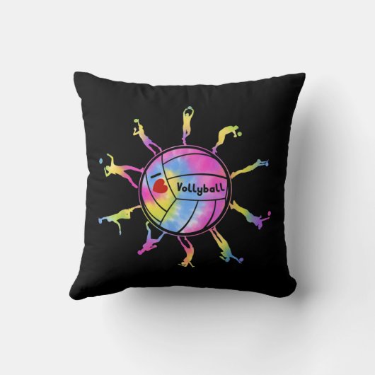 私はバレーボールスポーツタイDeyバレーボールファンTeが大好き クッション (裏面)