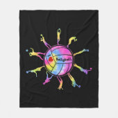 私はバレーボールスポーツタイDeyバレーボールファンTeが大好き フリースブランケット (正面)