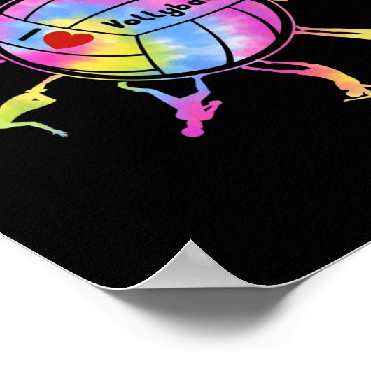 私はバレーボールスポーツタイDeyバレーボールファンTeが大好き ポスター (角)