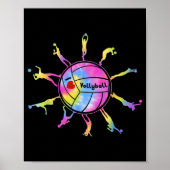 私はバレーボールスポーツタイDeyバレーボールファンTeが大好き ポスター (正面)