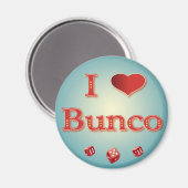 私はバンコを赤で愛するサイコロ マグネット (正面/裏面)