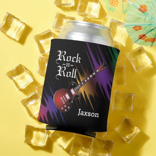 私はバンドと一緒にいる – DIY Name - Red Guitar 缶クーラー (インサイチュ 夏)