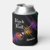 私はバンドと一緒にいる – DIY Name - Red Guitar 缶クーラー (缶正面)