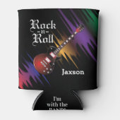 私はバンドと一緒にいる – DIY Name - Red Guitar 缶クーラー (正面)