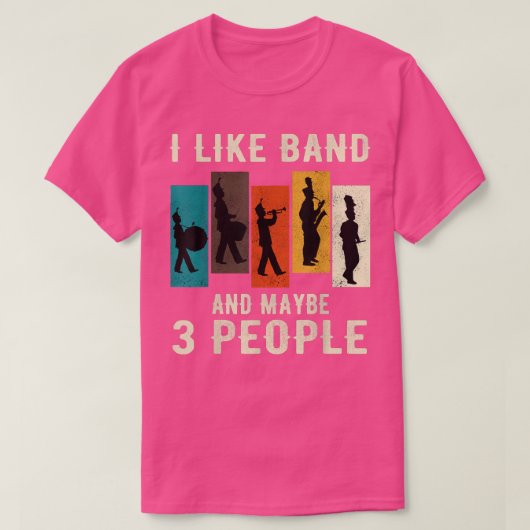 私はバンドと多分3人のトゥバおもしろいミュージックが好き Tシャツ (デザイン正面)