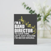 私はバンドディレクターのおもしろいミュージシャン音楽好き ポストカード (スタンド正面)