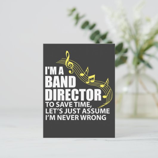 私はバンドディレクターのおもしろいミュージシャン音楽好き ポストカード (スタンド正面)