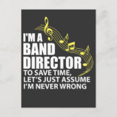 私はバンドディレクターのおもしろいミュージシャン音楽好き ポストカード (正面)