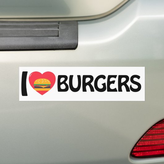 私はバーガーが大好き バンパーステッカー (車上)