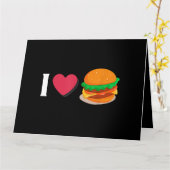 私はバーガーチーズバーガー不健康な食べ カード (黄色い花)